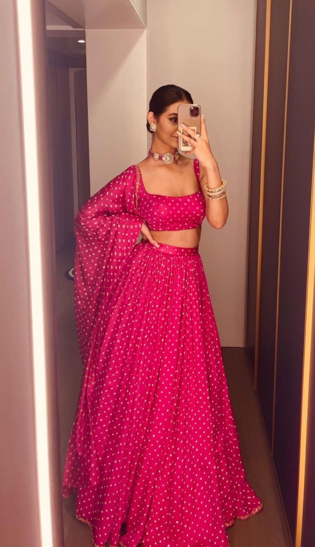 Blush lehenga with veil